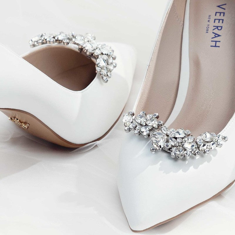 crescent shaped crystal shoe clips